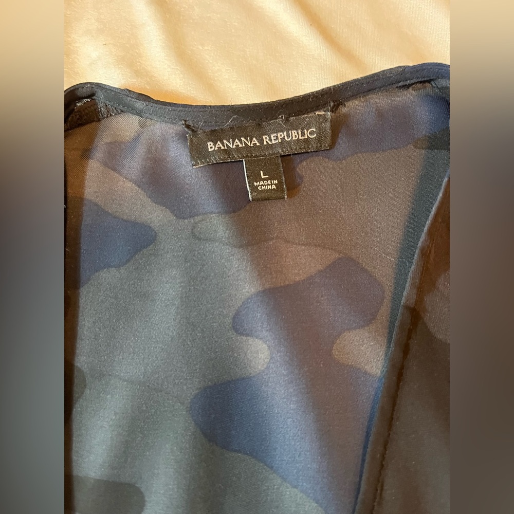 Banana Republic Semi-Sheer Crossover Top (L)